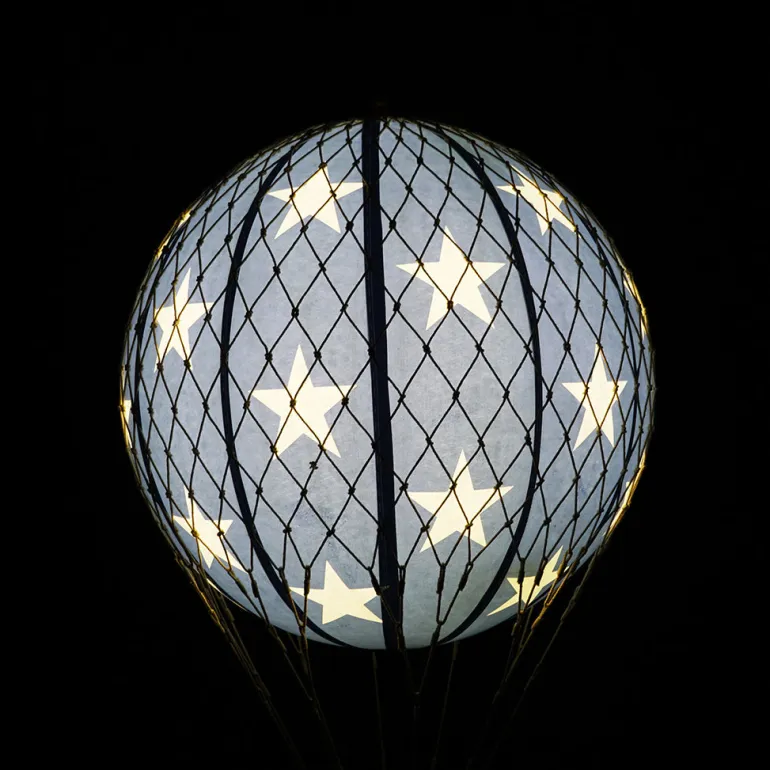 LED Balloon, Blue Stars - 18 cm