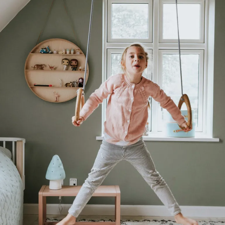 Lillagunga Gymnastic Rings, Oak - Grey
