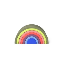 Little L Silicone Baby Toy, Rainbow - Shades of Green, Pink, and Blue