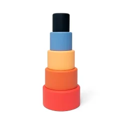 Little L Silicone Baby Toy, Stacking Bowls - Shades of Orange and Blue
