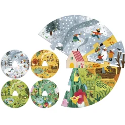 Londji Puzzle, Round, A Home for Nature, Set of 4 Puzzles with 10 Pieces Each