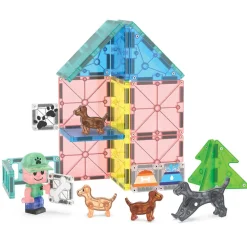 Magna-Tiles Magnetic Construction Set, Dog Daycare – 27 Pieces