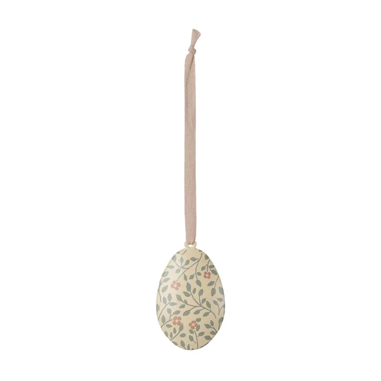 Maileg Easter Decoration, Hanging - Easter Egg with Leaves - Olive