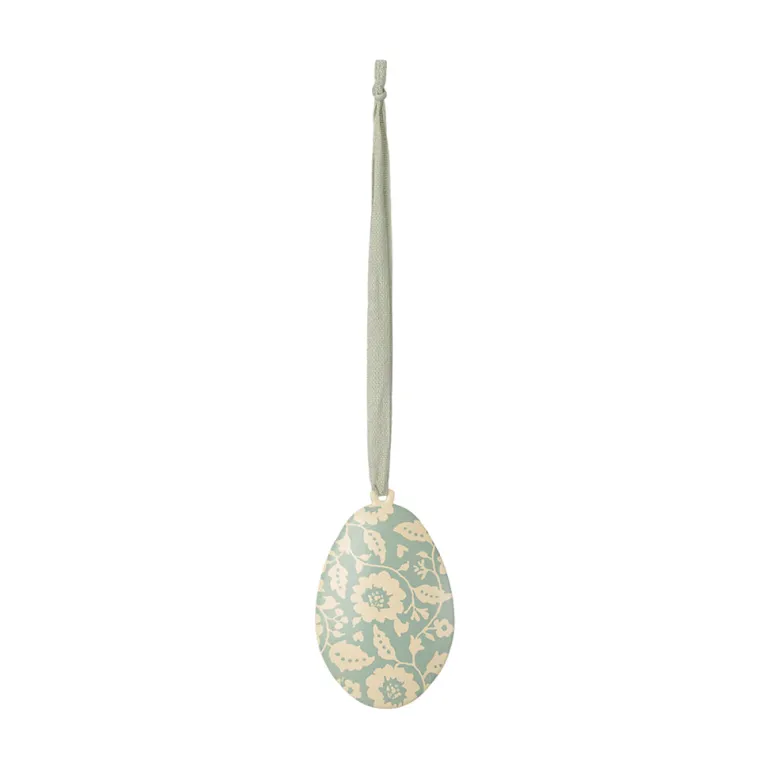Maileg Easter Decoration, Hanging Ornament - Easter Egg with Flowers - Mint