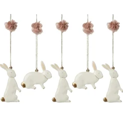 Maileg Easter Decorations, Metal Ornament - Set of 5 Easter Bunnies