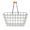 Mamamemo Shopping Basket – Metal with Wooden Handle