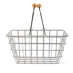 Mamamemo Shopping Basket – Metal with Wooden Handle