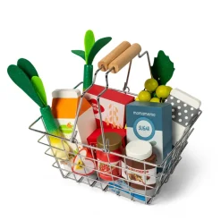Mamamemo Shopping Basket – Metal with Wooden Handle