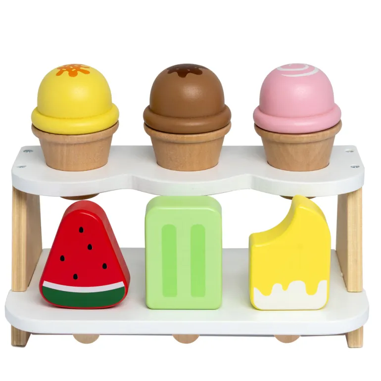 Mamamemo Wooden Ice Cream Kiosk with 6 Ice Creams