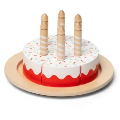 MaMaMeMo Wooden Play Food – Birthday Cake with Candles