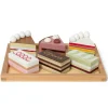 Mamamemo Wooden Play Food, Cake Slices on a Platter