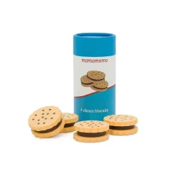 MaMaMeMo Wooden Play Food, Chocolate Biscuits - Pack of 4