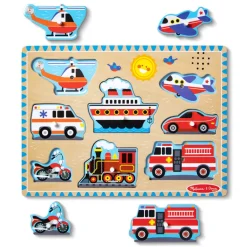 Melissa & Doug Sound Puzzle, Vehicles - 8 Pieces