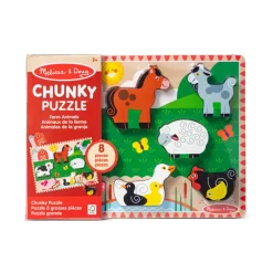 Melissa & Doug Wooden Puzzle with Large Pieces, Farm - 8 Pieces