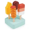 Mentari Wooden Play Food, Set of 4 Ice Cream Sticks - Sunny Ice Collection