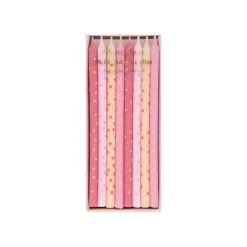 Meri Meri Cake Candles, Pink Stars - Set of 16