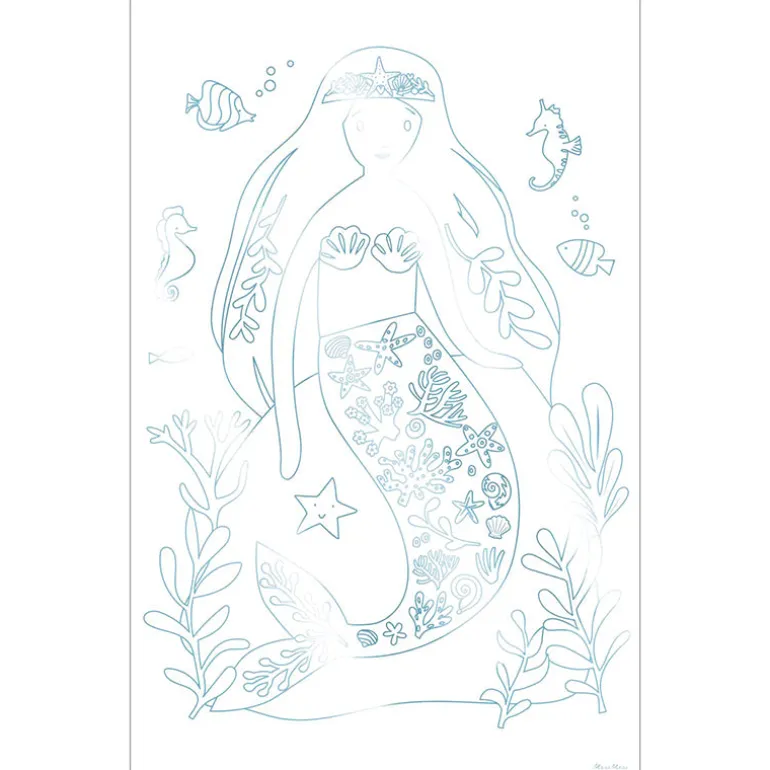 Meri Meri Coloring Posters, Mermaid