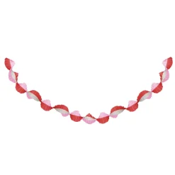 Meri Meri Crepe Paper with Ruffles, Pink and Red - 3 Meters