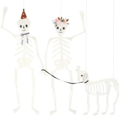 Meri Meri Halloween Decorations, 3 Hanging Skeletons