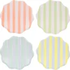 Meri Meri Large Paper Plates, Pastel Stripe – Pack of 8