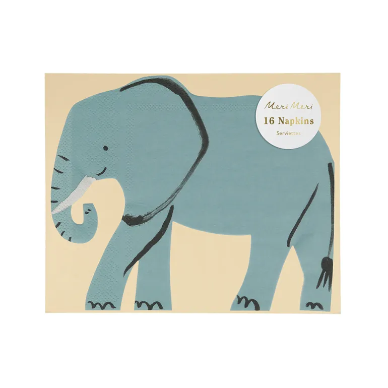 Meri Meri Napkins, Elephant - Set of 16