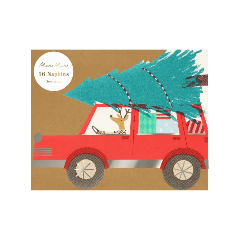 Meri Meri Napkins, Reindeer on the Go - Pack of 16