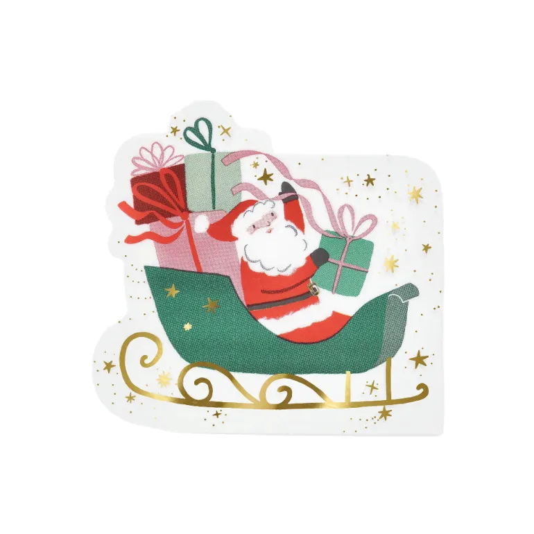Meri Meri Napkins, Santa's Sleigh - Set of 16.