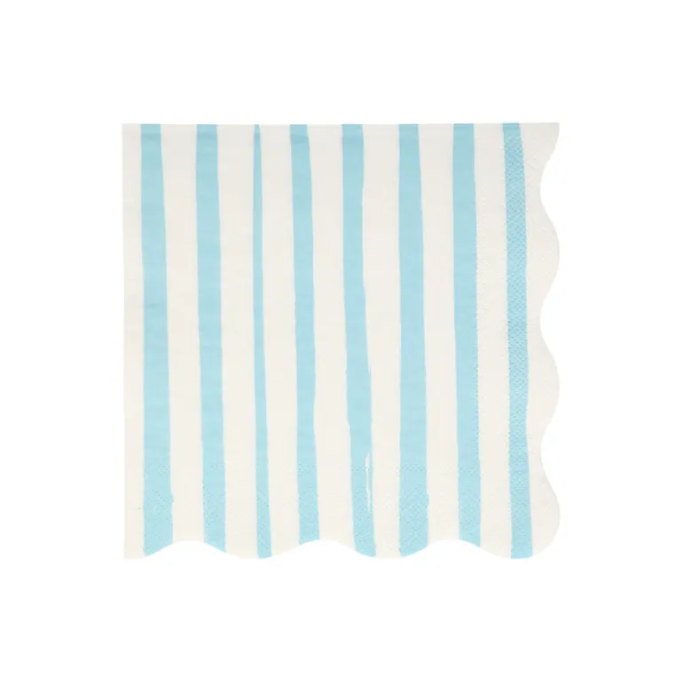 Meri Meri Napkins Size L, Blue Stripe - Pack of 16