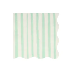 Meri Meri Napkins Size L, Mint Stripe - 16 pcs.