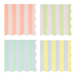 Meri Meri Napkins Size L, Pastel Stripe - Pack of 16