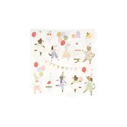 Meri Meri napkins, size S, Animal friends – 16-pack