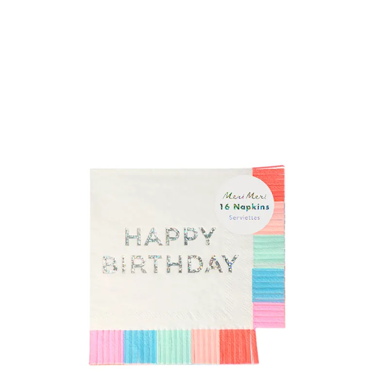 Meri Meri Napkins Size S, Birthday Fringe - 16 pcs.