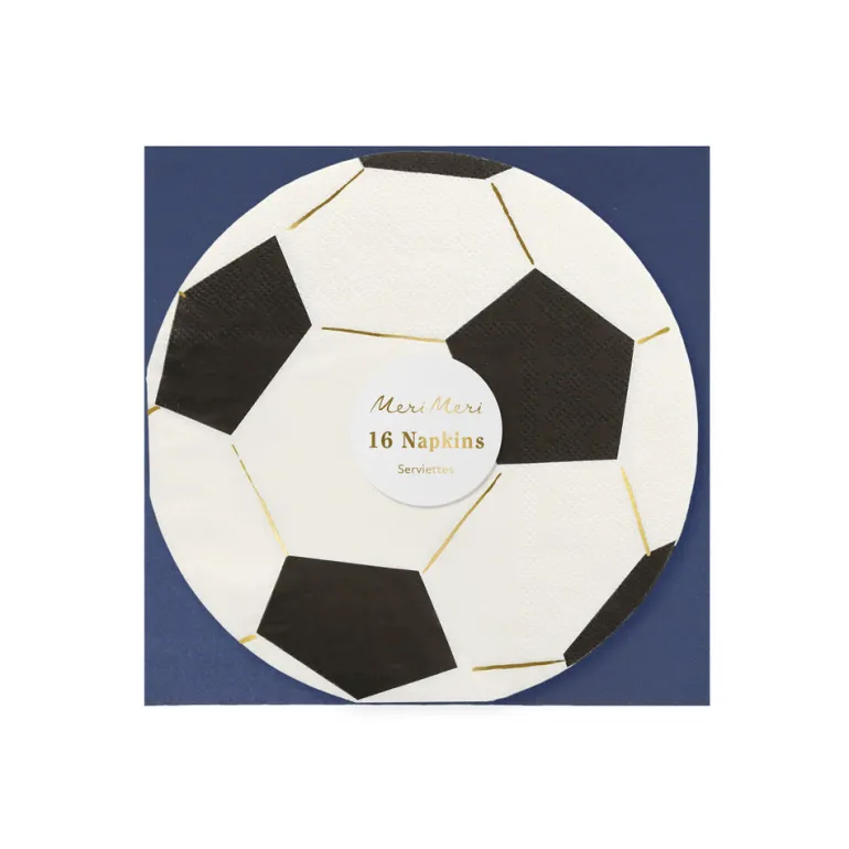 Meri Meri Napkins, Size S, Soccer Design – Set of 16