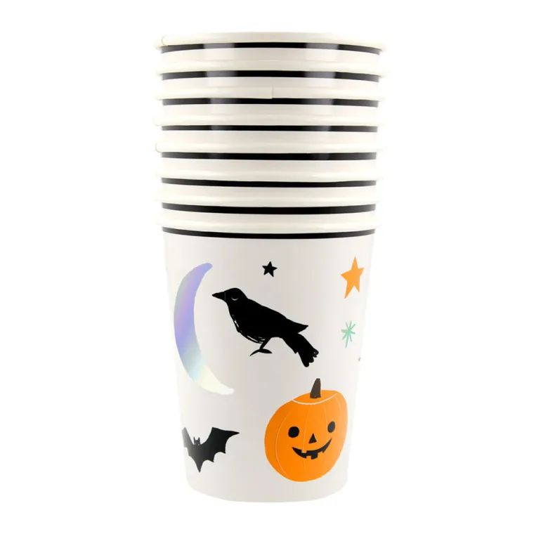 Meri Meri Paper Cups, Halloween, Halloween Icons - Set of 8