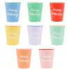 Meri Meri Paper Cups, Mixed 'Happy Birthday' – Pack of 8