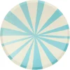 Meri Meri Paper Plates, Size L, Blue Stripe - Pack of 8