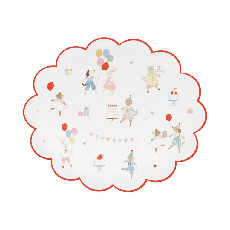 Meri Meri Paper Plates, Size S, Animal Friends - Set of 8