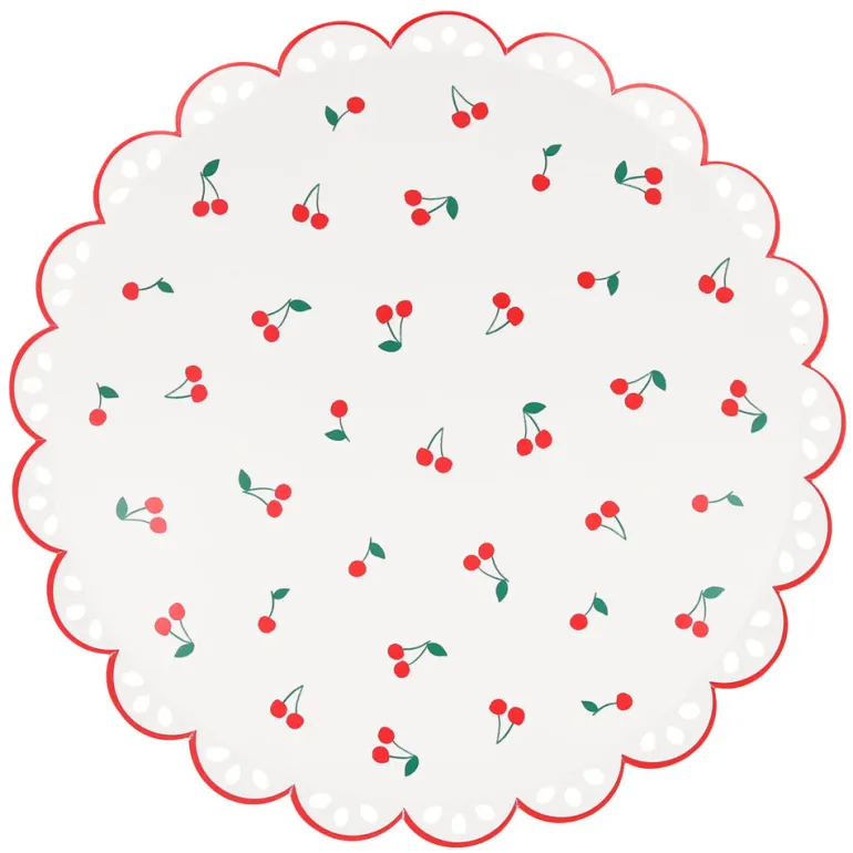 Meri Meri Paper Plates, Size S, Cherry – Pack of 8