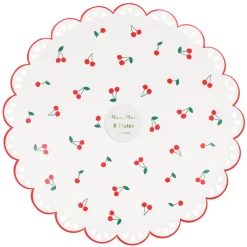 Meri Meri Paper Plates, Size S, Cherry – Pack of 8