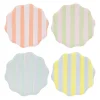 Meri Meri Paper Plates Size S, Pastel Stripe - Set of 8