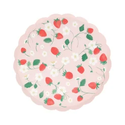 Meri Meri Paper Plates, Size S, Strawberry - Set of 8