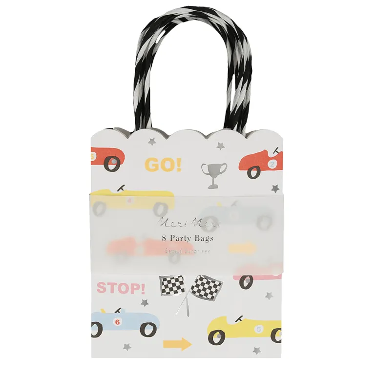 Meri Meri Party Bags, Race Car - Pack of 8