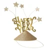 Meri Meri Party Hats with Gold Glitter, Happy New Year - Set of 6.