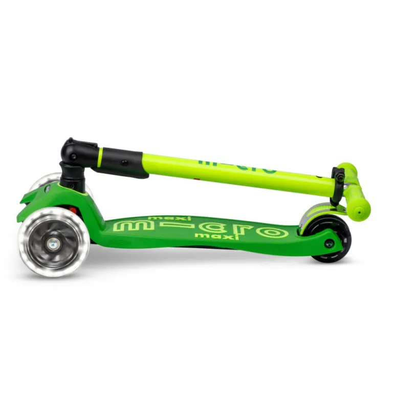 Micro Scooter, Maxi Deluxe LED - Neon Parrot Green