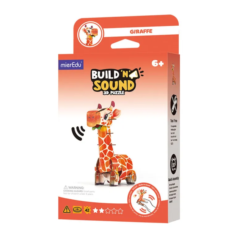 mierEdu 3D Puzzle with Sound, Giraffe
