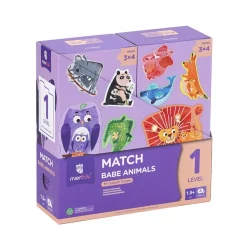 mierEdu, Puzzle 8x3 pcs - Step 1 - Animal Babies and Parents