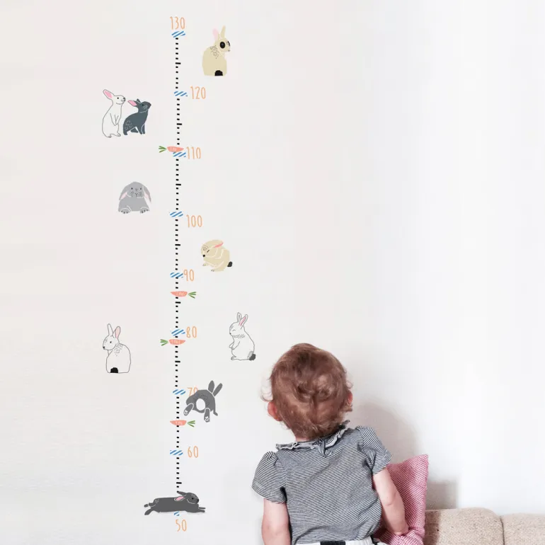 Mimi Lou Wall Sticker, Growth Chart - Bunnies