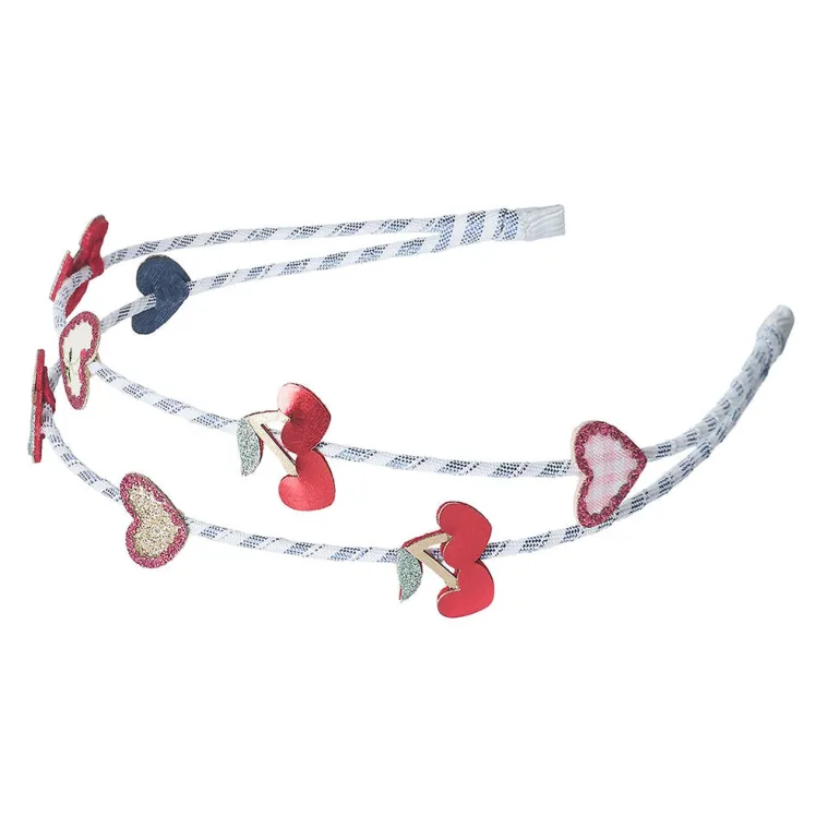 Mimi & Lula Double Hairband, Red Cherries Mon Cheri