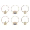 Mimi & Lula Hair Accessories, 6 Hair Ties - Rainbow & Star Celeste