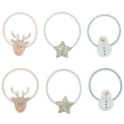 Mimi & Lula Hair Accessories, 6 Hair Elastics - Reindeer Christmas